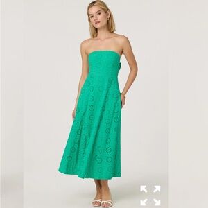 Astr the Label green eyelet midi dress